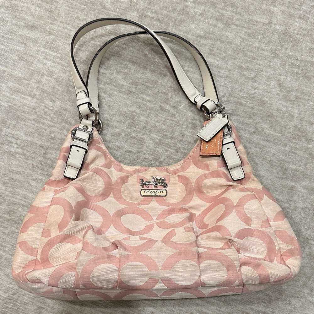 Coach Pink and Cream Shoulder Bag